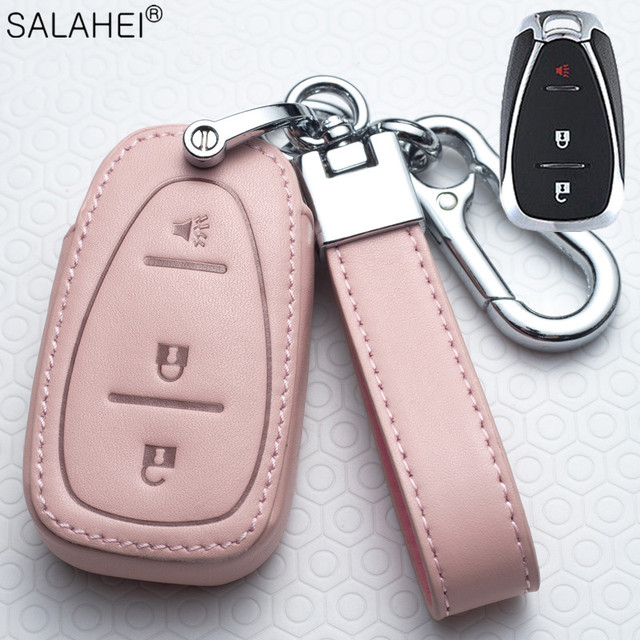 Leather For Car Key Case Auto Key Protection Cover For Chevrolet New Malibu XL Equinox Car Holder Shell Car Styling Accessories