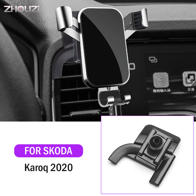 Car Mobile Phone Holder For Skoda Karoq Kamiq Octavia Superb Spaceback Rapid Mounts GPS Navigation Holder Bracket Car Accessories