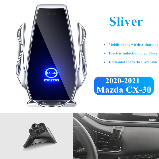 For Mazda CX30 2020-2021 Car Phone Holder Air Vent Wireless Charger 360 Rotating Navigation Bracket Support GPS