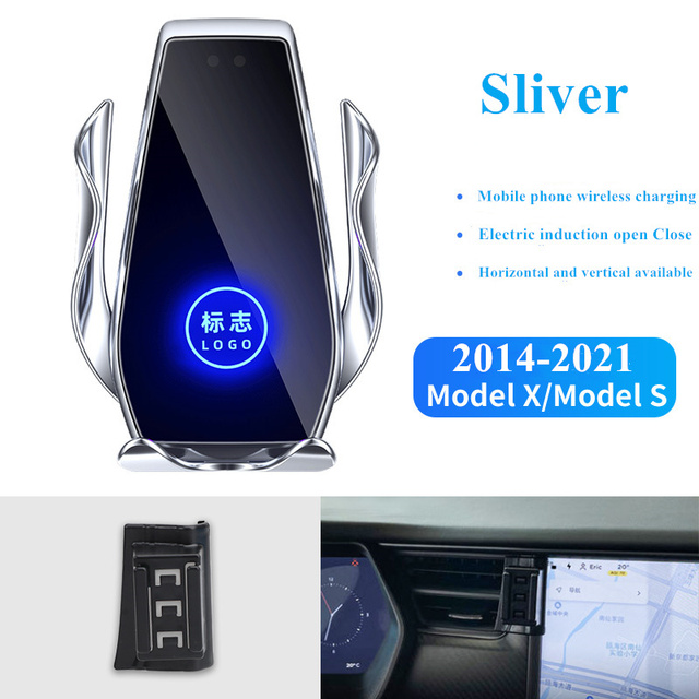 For Tesla Model X Model S 2014-2021 Car Phone Holder Air Vent Wireless Charger 360 Navigation Bracket Support GPS