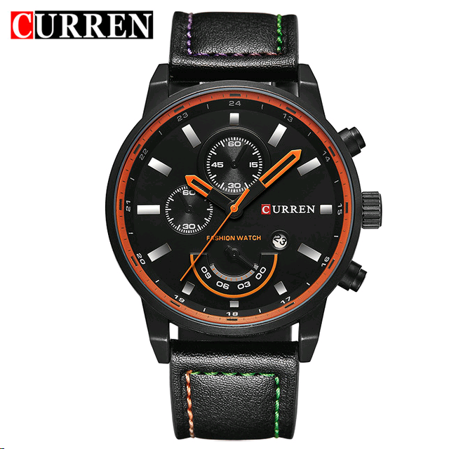 CURREN 8217 Fashion Quartz Men's Watches Luxury Leather Strap Waterproof Casual Men's Watch Sport Men's Watch