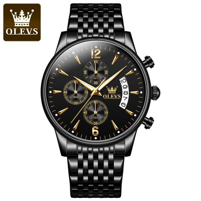 Olevs Men's Quartz Wrist Watch Calendar Display Waterproof Chronograph Men's Watches Male Luxury Bracelet Homm Gift for Man