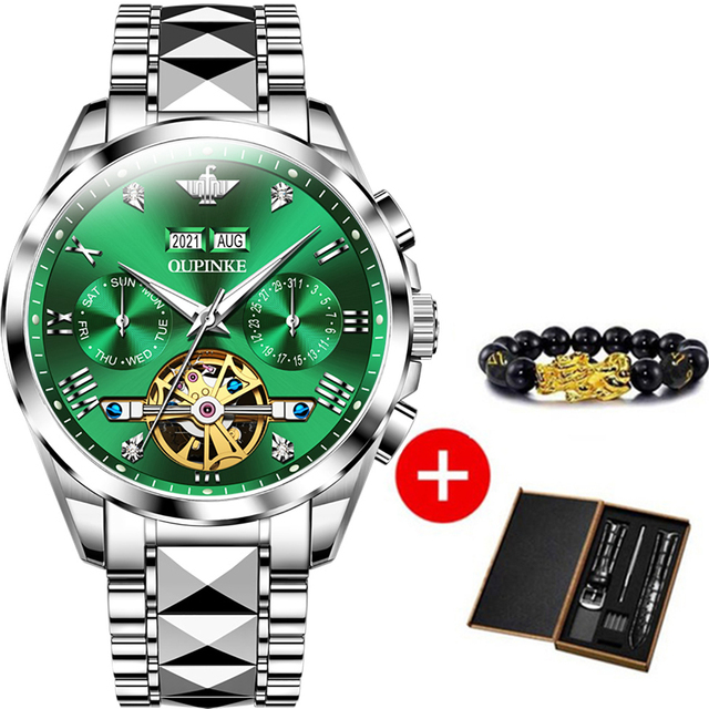 New luxury men automatic mechanical wristwatch tungsten steel watch top brand sapphire glass men watches reloj hombre