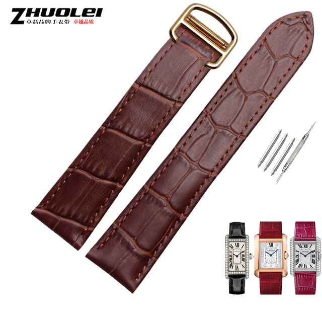 Genuine leather watch strap, high quality, black, brown, with folding tank buckle, 16 17 18 20 22 23 24 25 mm straps