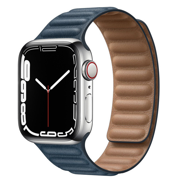 حزام ل سوار ساعة يد آبل رابط جلدية حلقة 44 مللي متر 40 مللي متر iWatch سلسلة 7 6 SE 5 4 3 2 1 watchbands سوار 42 مللي متر 38 مللي متر الأساور