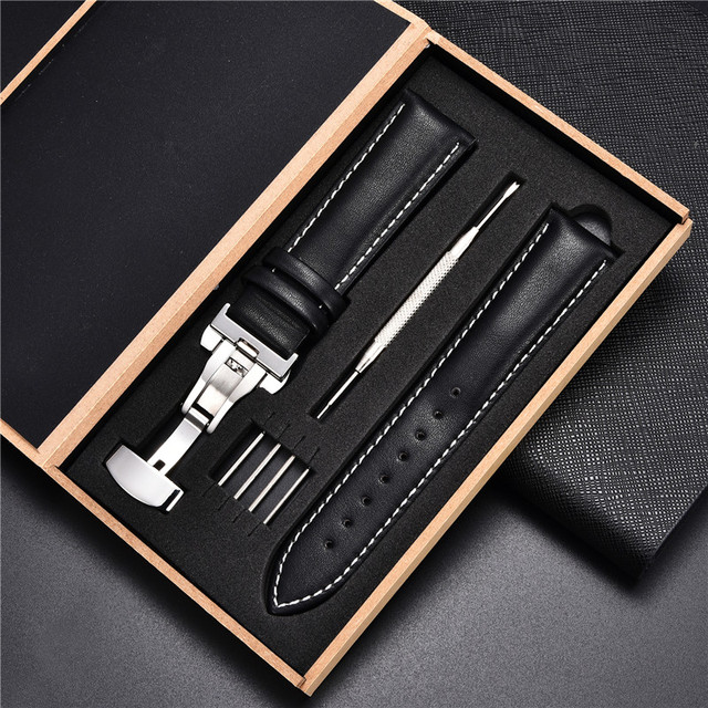 Leather Straps With Box For Samsung Galaxy Watch 4 40mm 44mm/4 Classic 42mm 46mm Active 2 Band Replacement Watchband Bracelets