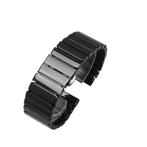 Ceramic Watchband 18 20 22mm Black White Wristband Replacement Strap for Men and Women Watch Series Quick Release