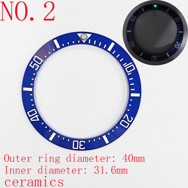 40mm bezel mens watches replacement accessories watch face bezel ceramic insert for 44mm sub automatic sea diving 40mm