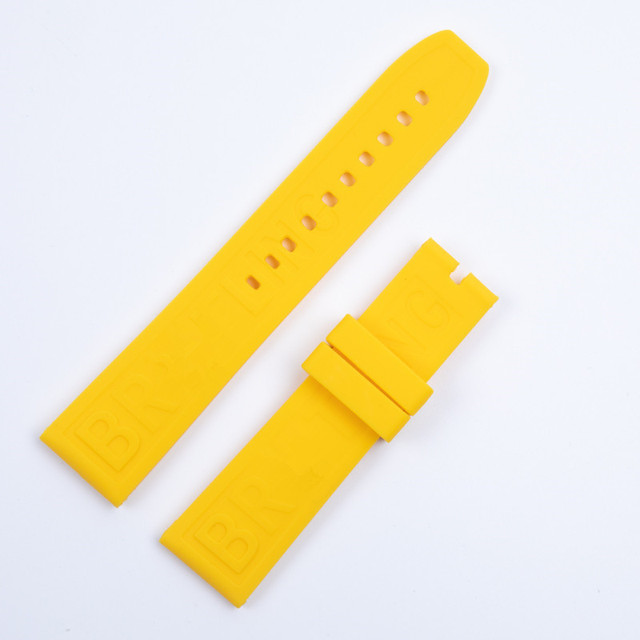 Soft nature rubber silicone watches band 20mm 22mm 24mm colorful watchband for Superocean navitimer/Avenger/Breitling strap