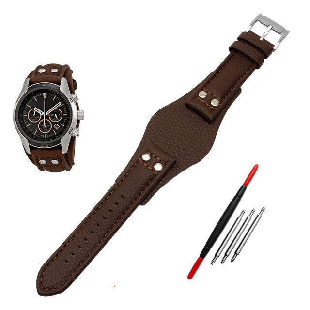 Genuine leather men's watch band, 22mm strap with engraving mat CH2891 CH3051 CH2564 CH2565