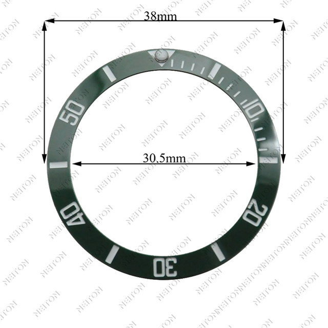 NEITON 38mm Ceramic Bezel GMT & Diving Watch Insert for 40mm Men's Watch Watches Replacement Watch Accessories Simple Dial Watch Bezel Ins