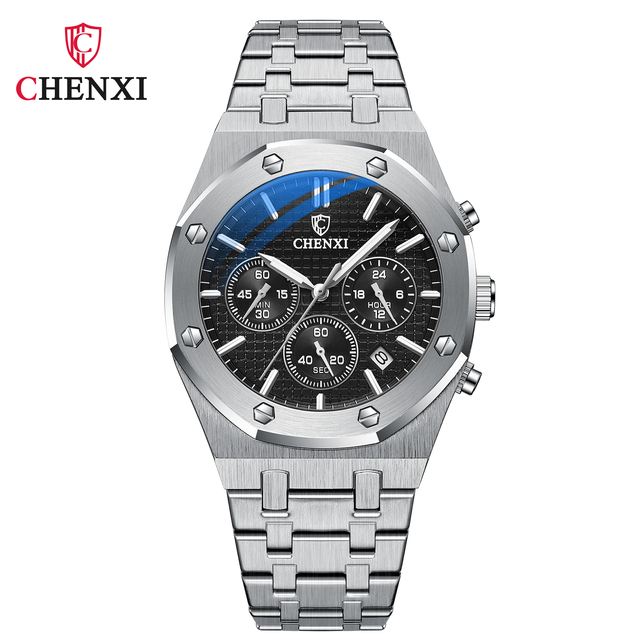 CHENXI Fashion Business Men Watches Top Brand Luxury Quartz Watch Men Stainless Steel Waterproof Wristwatch Relogio Masculino