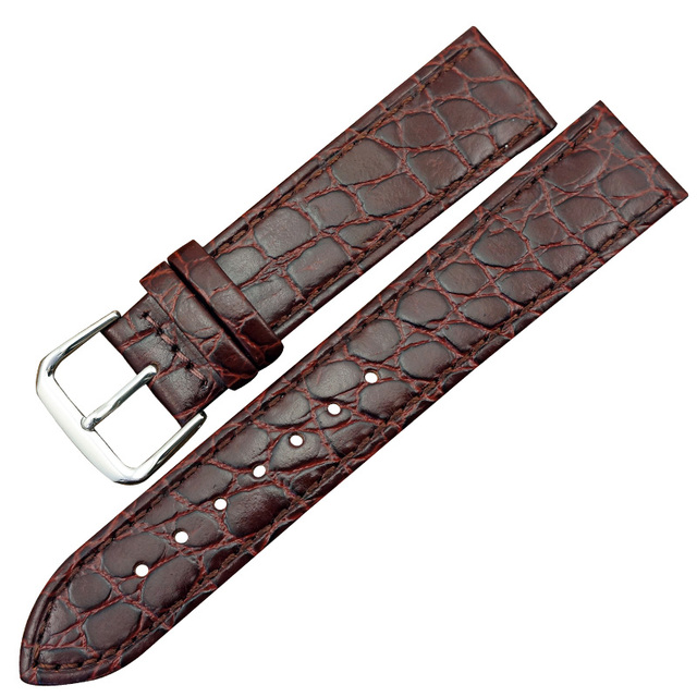 MAIKES Watch Accessories Genuine Leather Watch Strap Crocodile Pattern Wrist Band Soft Watches 12mm-20mm Black Bracelets