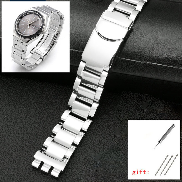 For Swatch Solid Core Metal Bracelet Concave Convex Watch Chain YCS YAS YGS Iron Men and Women Steel Ceramic Watchband