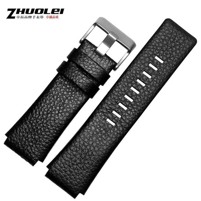 30mm 28mm Black New High Quality Watch Band Men's Strap For DZ1089 DZ1123 DZ1132 Replacement Convex Mouth Strap 30*22mm Black