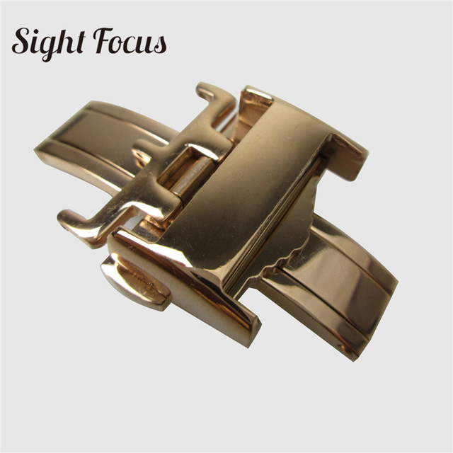 12 14 16 18 20mm Stainless Steel Butterfly Buckle for Longines Master Leather Watchband Folding Clasp Accessory Backlink Parts