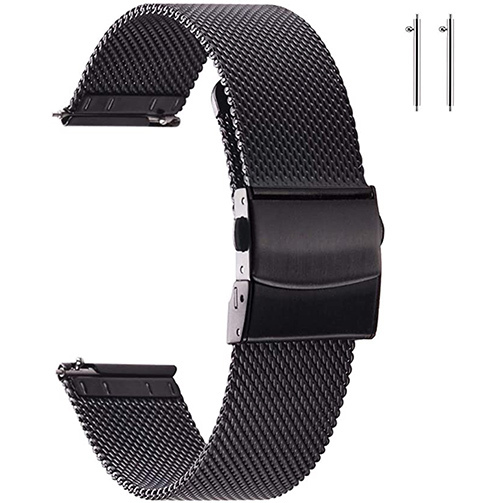 Stainless steel mesh watch band for men women, quick release mesh watch straps 16mm 18mm 19mm 20mm 21mm 22mm