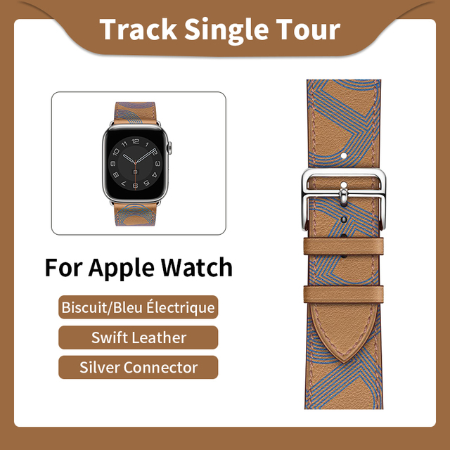 Kebitt High Quality Genuine Leather Single Round iWatch Smart Watch Strap for Apple Watch 7 6 Se 5 4 3 Strap 40mm 44mm 41mm 45mm