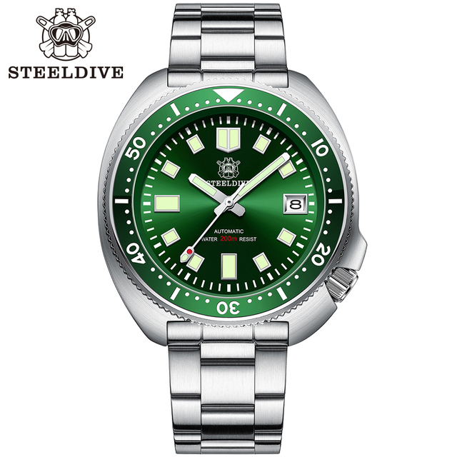 SD1970 Steeldive العلامة التجارية 44MM الرجال NH35 الغوص ووتش مع مدي السيراميك