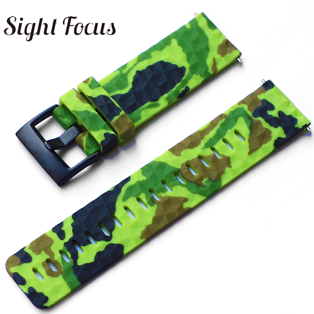 24mm Quick Release Watch Bands for Suunto 7 Spartan Sports Camouflage Silicone Watch Strap, Suunto 9, Traverse, D5 Diving Watches