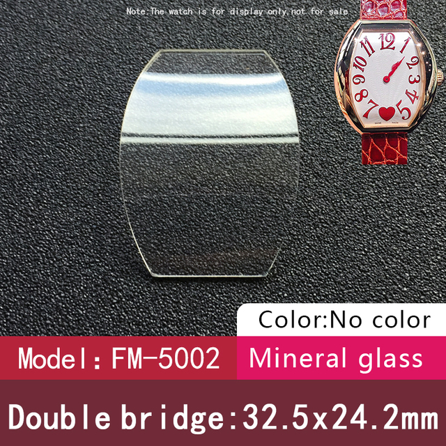 Double Bridge Square Crystal Watch for Franck Muller FM 6000H 5002 5850 Blue Mineral Glass AR Watch Partst