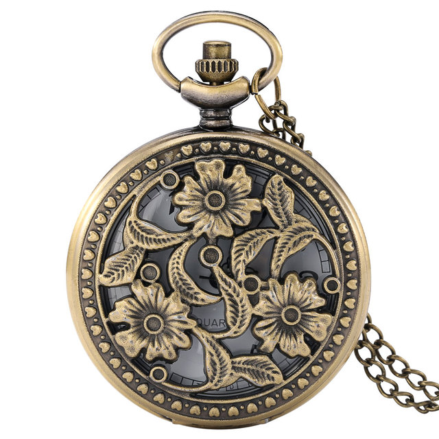 2022 New Production Personality Bronze Men's Pocket Watch With Luxurious Chain Quartz Watches Collections Souvenir