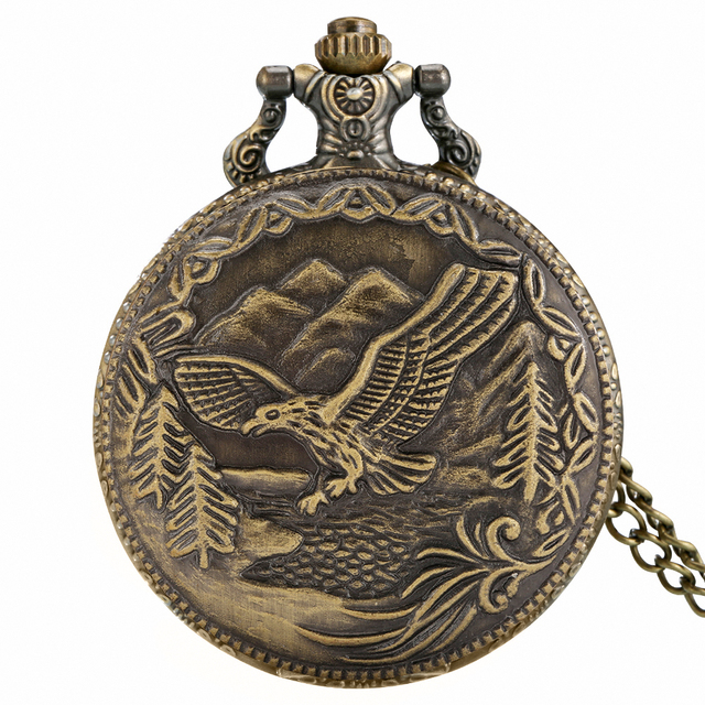 2022 Nostalgic Bronze WWII Aircraft Style Unique Quartz Chain Pocket Watch Sense Watches Souvenir Collection