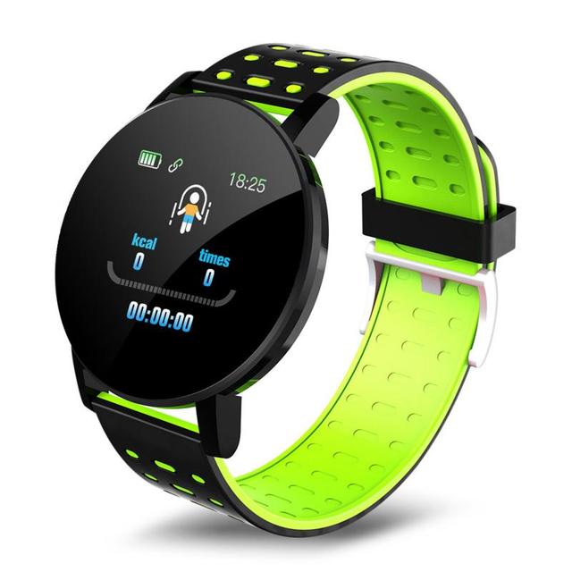 Smart Watch Blood Pressure Men Watch Round Message Reminder Fitness Tracker Smartwatch Women Bracelet for IOS Android 119 Plus