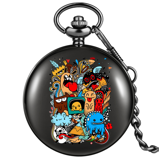 New accept custom men women unique quartz pocket watch with thick chain collectible watches graduation gift for classmates