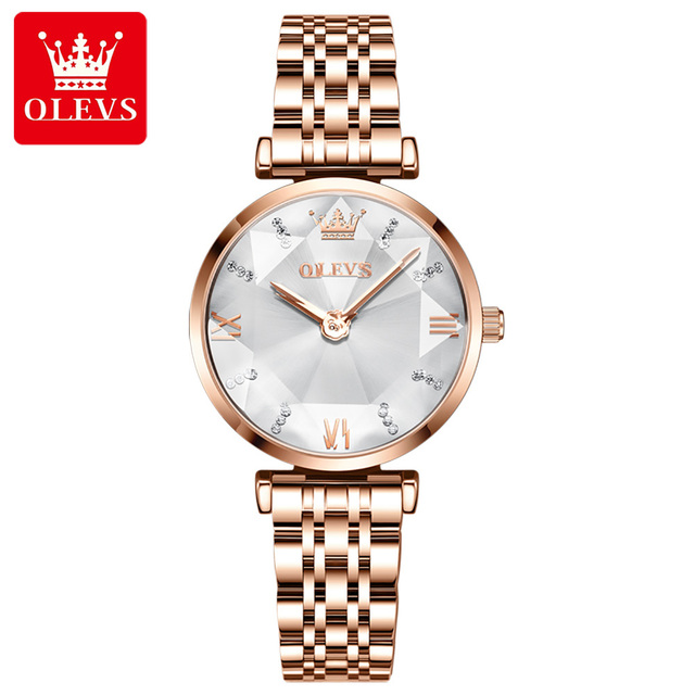 OLEVS Top Brand 2022 Women Fashion Luxury Quartz Watch Waterproof Stainless Steel Wristwatch For Women Fashion Female Gift Set