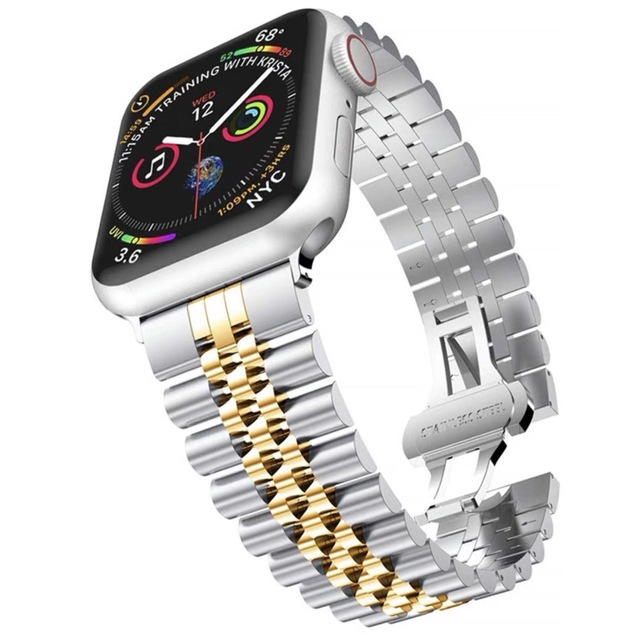 Metal Bracelet Band for Apple Watch 41mm 45mm 40mm 44mm Stainless Steel Sport Wrsitband for iWatch Series 7 Se 6 5 4 Watches