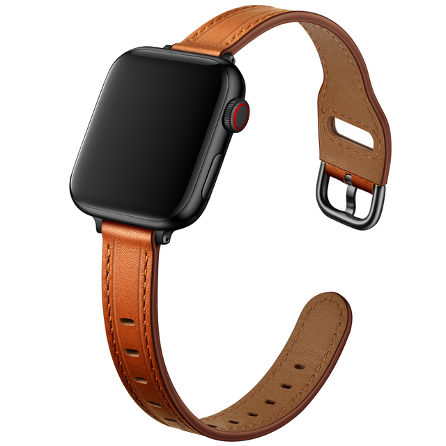 Soft Leather Watch Band for Apple Watch Strap 41mm 45mm 38/42mm 40mm 44mm Bracelet for iWatch Series 7 3 5 6 SE Wrist Watchband