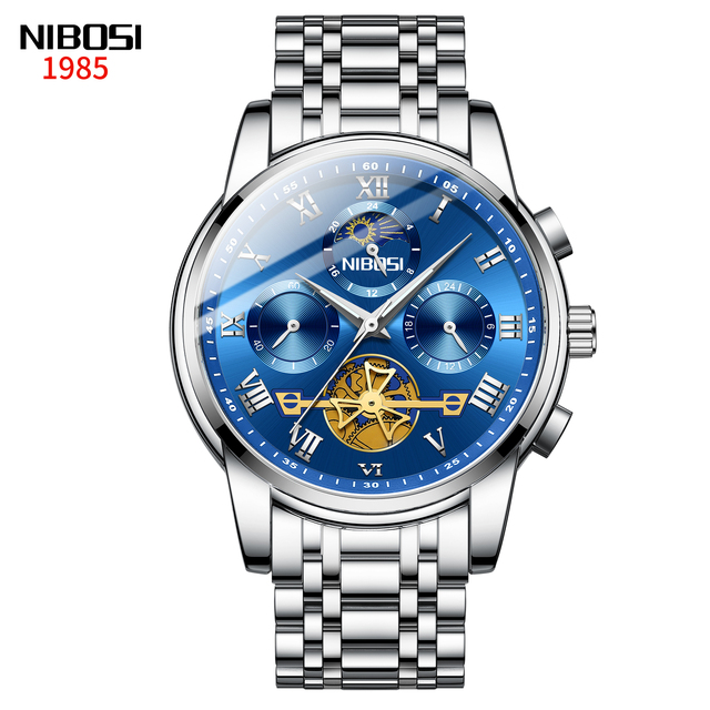 2022 New NIBOSI Luxury Watch Men Waterproof Watches Chronograph Sports Watches Mens Quartz Casual Wristwatch Reloj Hombre