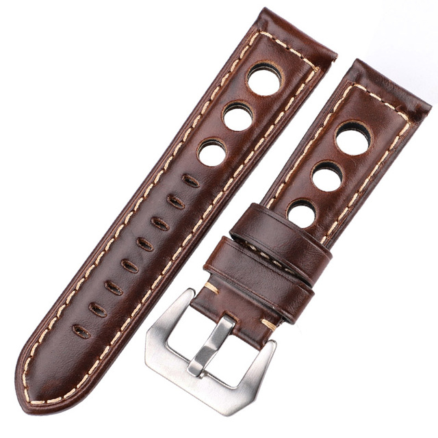 Cowhide Watch Strap Bracelet Vintage Genuine Leather 20mm 22mm 24mm Watchband Women Men Fashion Watch Band Strap With Pin Buckle