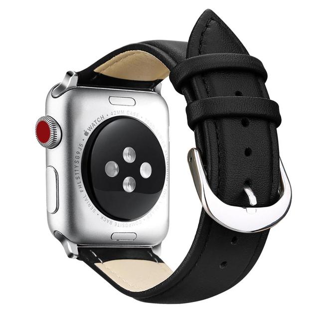 أحزمة جلدية فاخرة لساعة apple watch series 6 5 4 3 2 SE ، إكسسوارات iwatch 38 4042 44 مللي متر