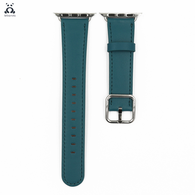 Lebanda Classic Fit Strap For Apple Watch Series 7 6 SE 5 4 3 Strap Fit For iwatch Calfskin Leather Modern Design Square Buckle