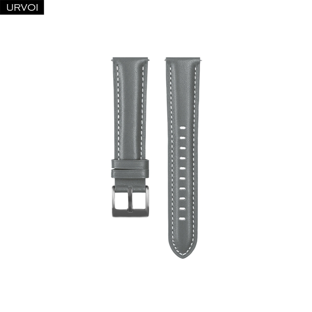 URVOI 22/20mm Band for Galaxy Watch 4 3 Active 41/45mm Genuine Leather Strap for Huawei Watch GT 2 Quick Release Pin Replacement