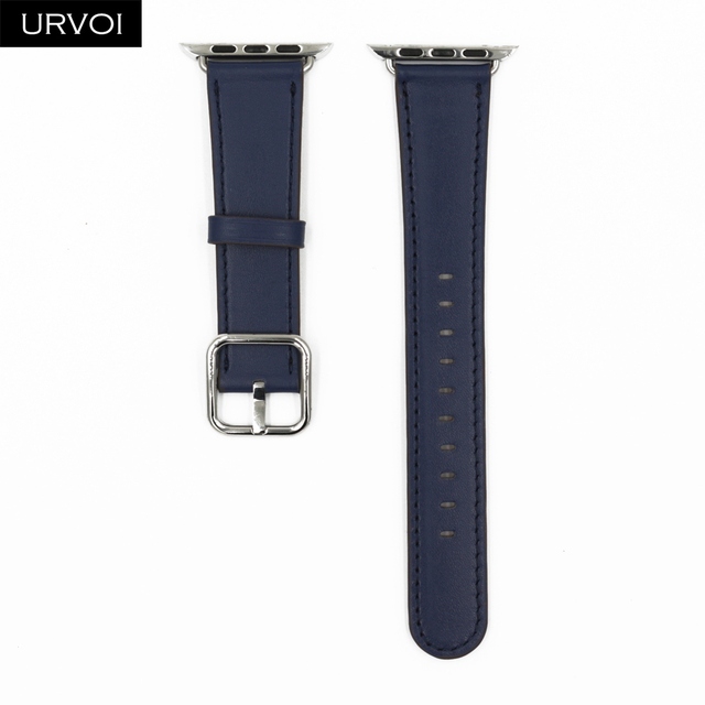 URVOI Band for Apple Watch Series 7 6 SE 5 4 3 Calf Leather Strap for iwatch with Classic Buckle Modern Design GEN.2 41mm 45mm