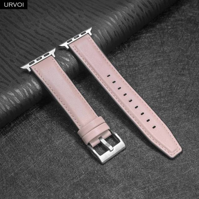 URVOI Leather Strap for Apple Watch Series 7 6 SE 5 4 3 Feel Comfortable Soft Touch Pin Buckle Suitable for iWatch 40 41 44 45mm