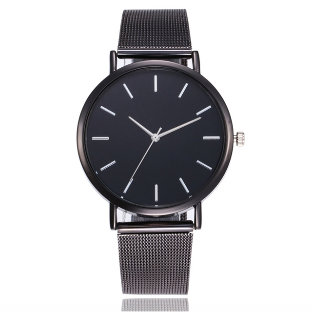 Women Wrist Clock Watch Casual Wrist Watch Quartz Ladies Stainless Steel Strap Mesh