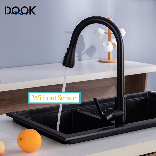 Blacked Kitchen Faucet Single Handle Pull Down White Kitchen Tap Single Hole Brushed Nickel Water Faucets Mixer Tap