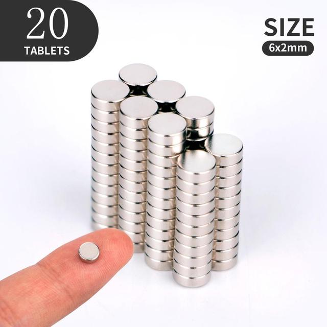 20 40 80pcs/lot 6x2 5x1 5x1.5 5x2mm Hot Magnet Small Round Strong Magnet Rare Earth Neodymium Magnet