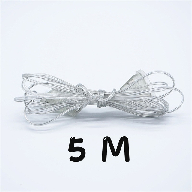 3M/5M Plug Cable Transparent LED Light Extension String Standard Electrical Extension Cord for Home Holiday String Light Christmas