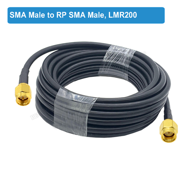 BEVOTOP LMR200 Cable SMA Male to SMA Male Plug 50-3 50ohm Low Loss RF Coaxial Cable Adapter WiFi Antenna Extension Cord Pigtail