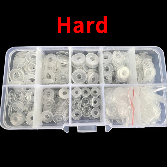 500pcs PVC Washers M3 M4 M5 M6 Soft/Hard Plastic Gasket Transparent Insulation Flat pading Screws Assortment