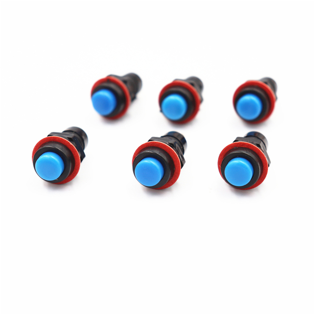 6pcs DS-211 DS-213 Push Button Switch 10mm Momentary/Self-Lock Round Button Switch DS211 DS213 Miniature