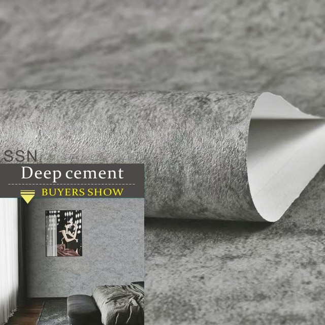 Cement self-adhesive wallpaper bedroom decoration clothing store gray Nordic industrial wind for modern wall decoration