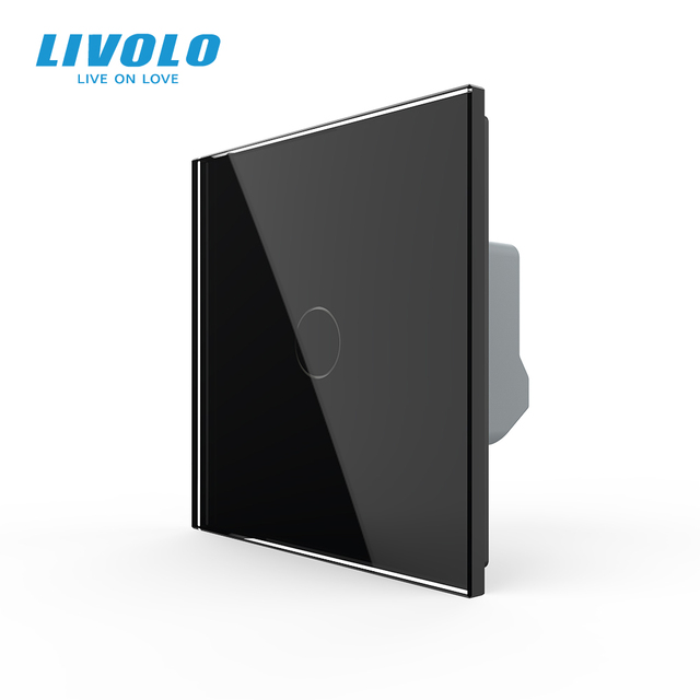 Livolo Luxury Wall Touch Sensor Switch, EU Standard 1 Gang 1Way Light Switch, Crystal Glass 220-250, C701-1/2/5