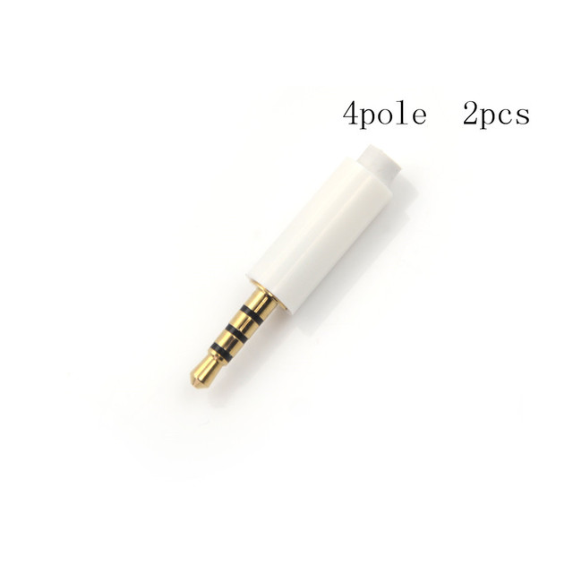 2pcs/lot 2.5mm Stereo Headphone Plug With Tail 3/4 Pole 2.5mm Audio Plug Jack Adapter Connector For White Phone