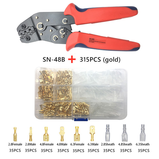 900/600/315pcs 2.8/4.8/6.3mm Insulated Crimp Terminals Seal Electrical Wire Connectors Crimp Terminal Connector Assortment Kit